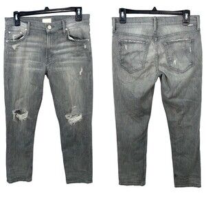 MOTHER The Dropout Jeans in Holy Smokes Size‎ 26 Black Grey Wash